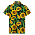 Sunflower Pattern Print Men's Short Sleeve Shirt