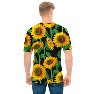 Sunflower Pattern Print Men's T-Shirt