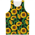 Sunflower Pattern Print Men's Tank Top