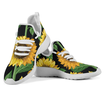Sunflower Pattern Print Mesh Knit Shoes GearFrost