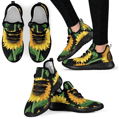 Sunflower Pattern Print Mesh Knit Shoes GearFrost