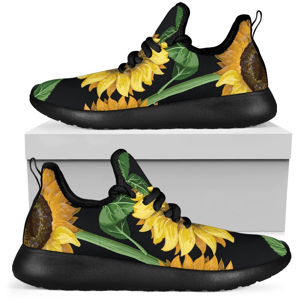 Sunflower Pattern Print Mesh Knit Shoes GearFrost