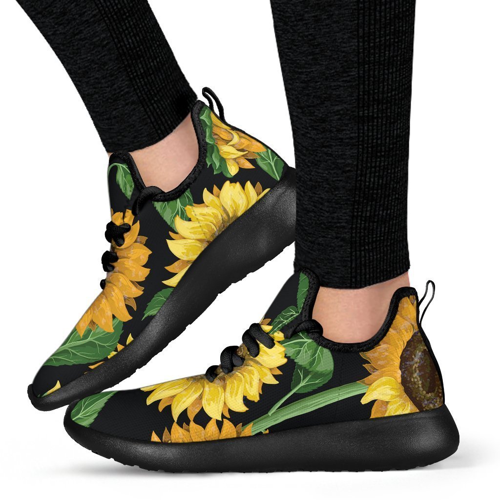 Sunflower Pattern Print Mesh Knit Shoes GearFrost