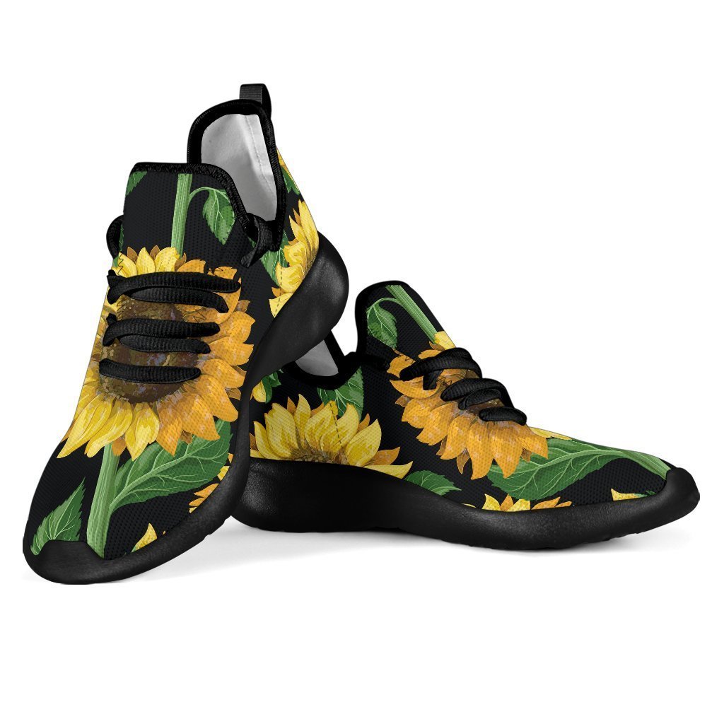 Sunflower Pattern Print Mesh Knit Shoes GearFrost
