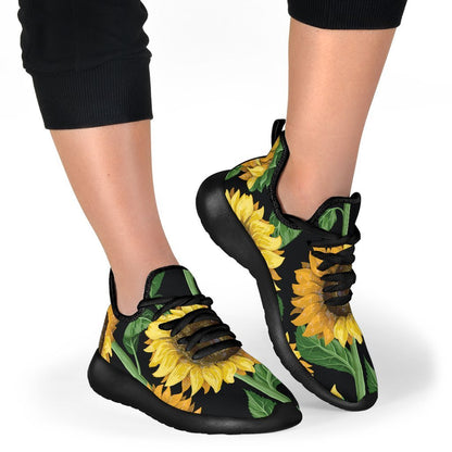 Sunflower Pattern Print Mesh Knit Shoes GearFrost