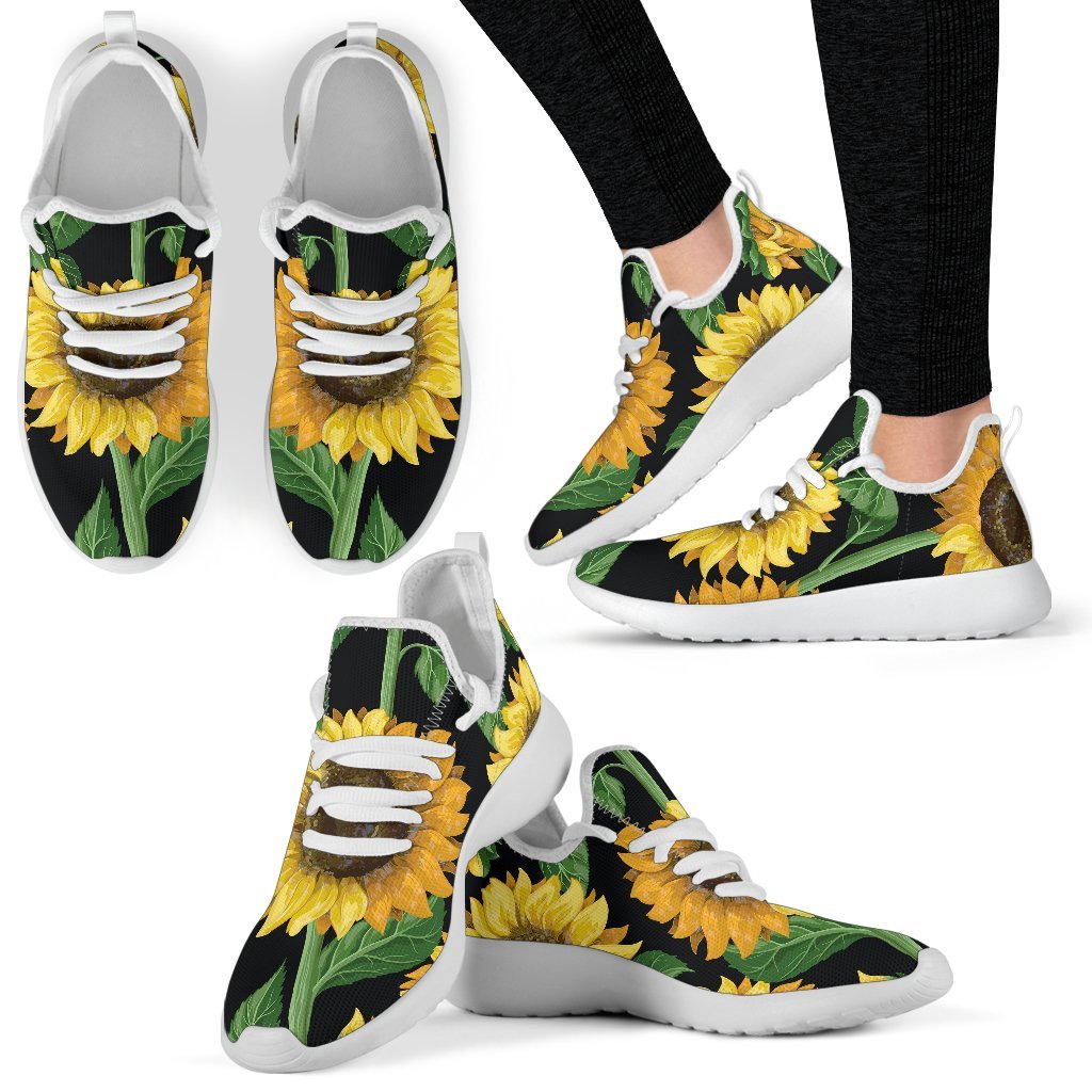 Sunflower Pattern Print Mesh Knit Shoes GearFrost