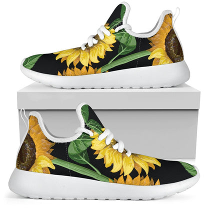 Sunflower Pattern Print Mesh Knit Shoes GearFrost