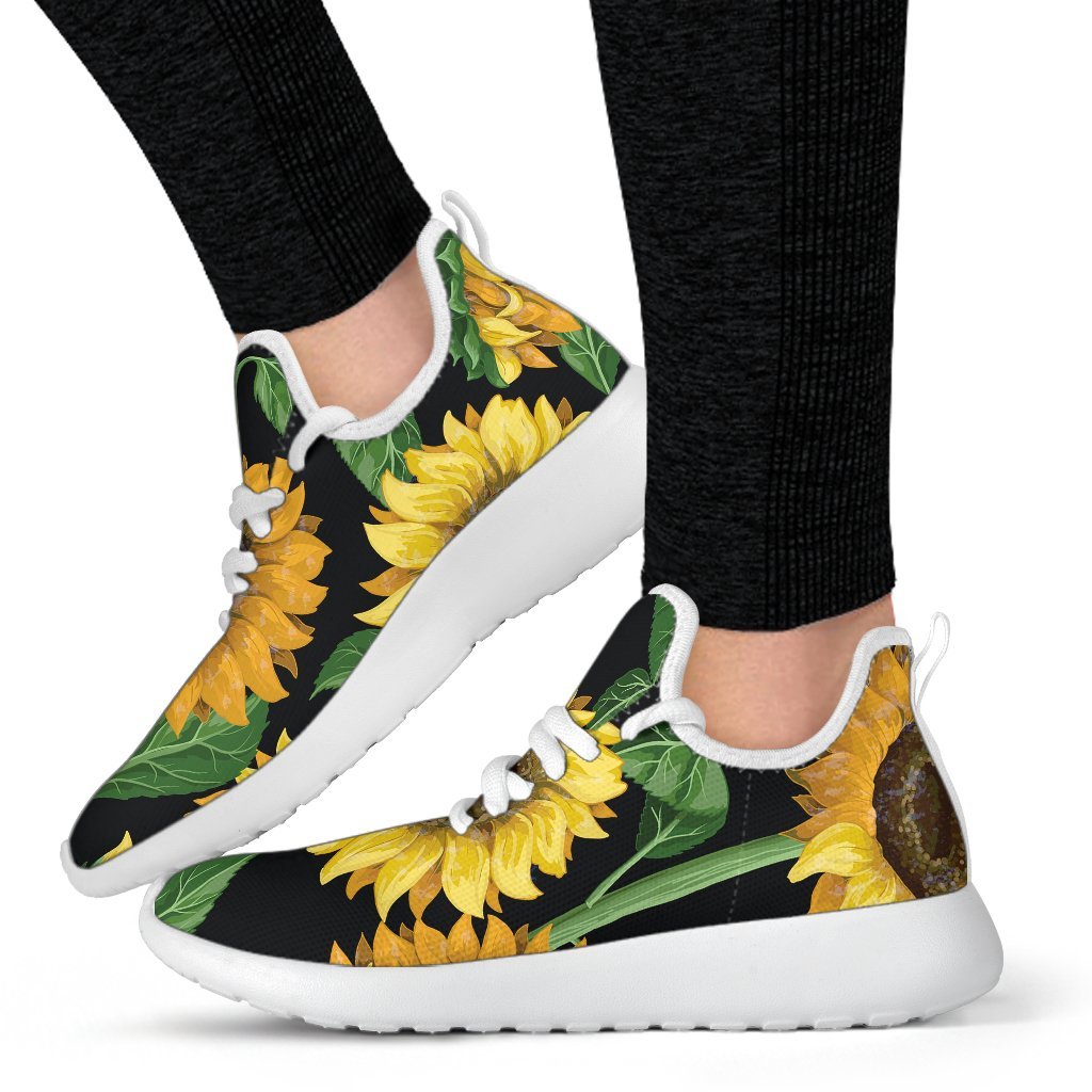 Sunflower Pattern Print Mesh Knit Shoes GearFrost