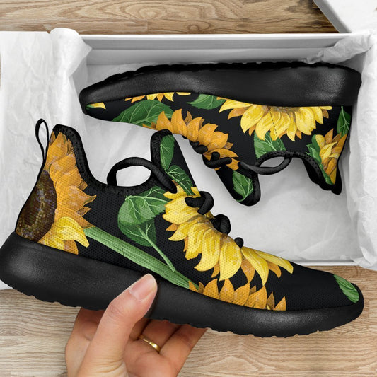Sunflower Pattern Print Mesh Knit Shoes GearFrost