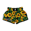 Sunflower Pattern Print Muay Thai Boxing Shorts