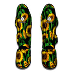Sunflower Pattern Print Muay Thai Shin Guard