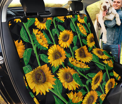 Sunflower Pattern Print Pet Car Back Seat Cover