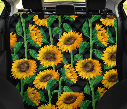 Sunflower Pattern Print Pet Car Back Seat Cover