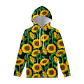 Sunflower Pattern Print Pullover Hoodie