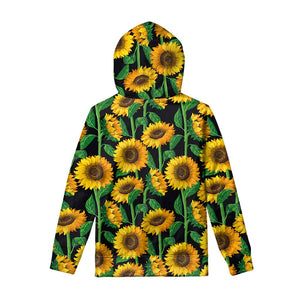 Sunflower Pattern Print Pullover Hoodie