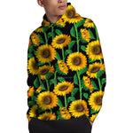 Sunflower Pattern Print Pullover Hoodie