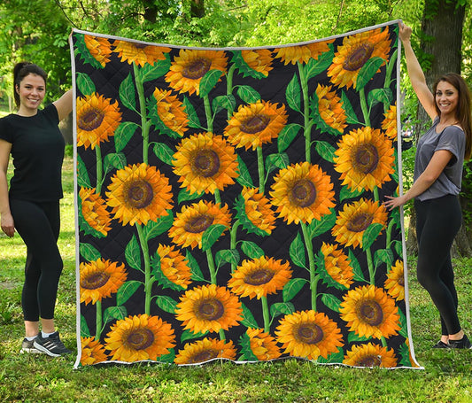 Sunflower Pattern Print Quilt