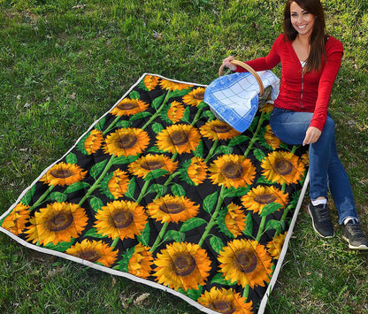Sunflower Pattern Print Quilt