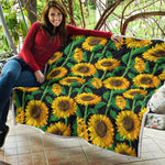 Sunflower Pattern Print Quilt