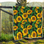 Sunflower Pattern Print Quilt