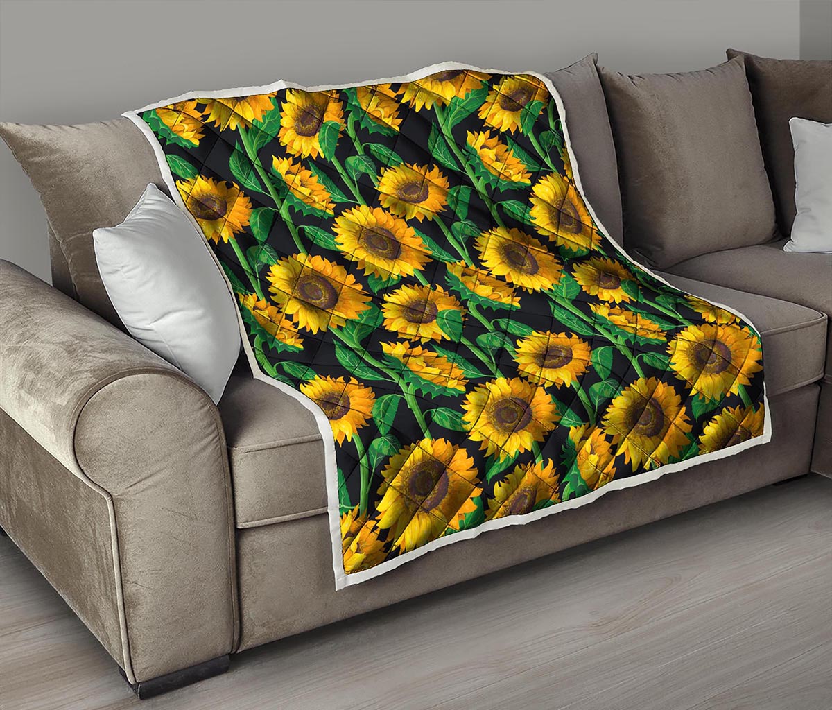 Sunflower Pattern Print Quilt