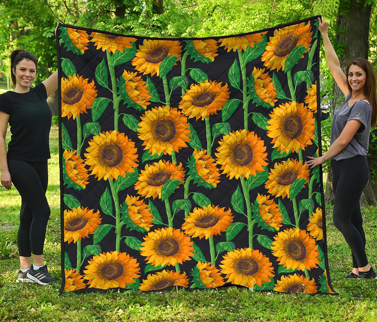 Sunflower Pattern Print Quilt