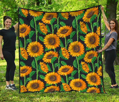 Sunflower Pattern Print Quilt