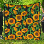 Sunflower Pattern Print Quilt