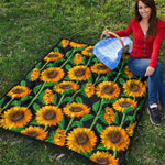 Sunflower Pattern Print Quilt