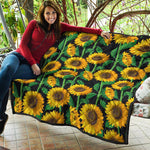 Sunflower Pattern Print Quilt