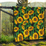 Sunflower Pattern Print Quilt