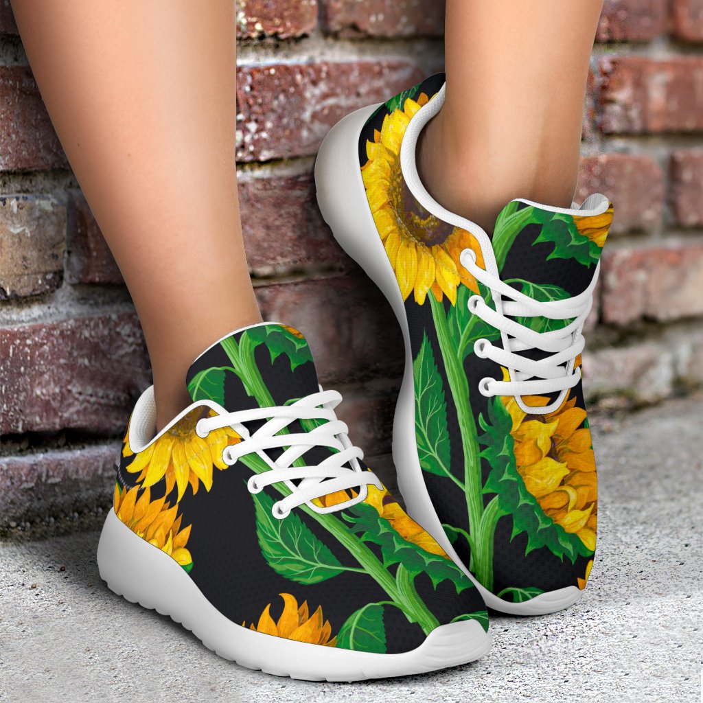 Sunflower Pattern Print Sport Shoes GearFrost