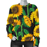Sunflower Pattern Print Women's Crewneck Sweatshirt GearFrost