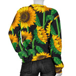 Sunflower Pattern Print Women's Crewneck Sweatshirt GearFrost