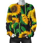 Sunflower Pattern Print Women's Crewneck Sweatshirt GearFrost