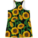 Sunflower Pattern Print Women's Racerback Tank Top