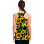 Sunflower Pattern Print Women's Racerback Tank Top