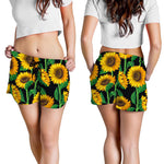 Sunflower Pattern Print Women's Shorts