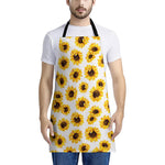 Sunflower Polka Dot Pattern Print Apron