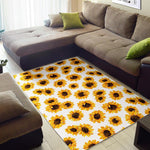 Sunflower Polka Dot Pattern Print Area Rug GearFrost