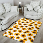 Sunflower Polka Dot Pattern Print Area Rug GearFrost