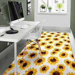 Sunflower Polka Dot Pattern Print Area Rug GearFrost