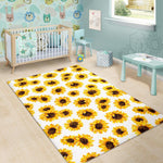 Sunflower Polka Dot Pattern Print Area Rug GearFrost