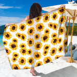 Sunflower Polka Dot Pattern Print Beach Sarong Wrap