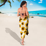 Sunflower Polka Dot Pattern Print Beach Sarong Wrap