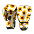 Sunflower Polka Dot Pattern Print Boxing Gloves
