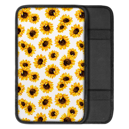 Sunflower Polka Dot Pattern Print Car Center Console Cover