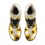 Sunflower Polka Dot Pattern Print Comfy Boots GearFrost