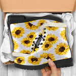 Sunflower Polka Dot Pattern Print Comfy Boots GearFrost