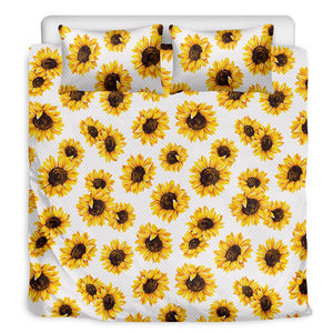 Sunflower Polka Dot Pattern Print Duvet Cover Bedding Set